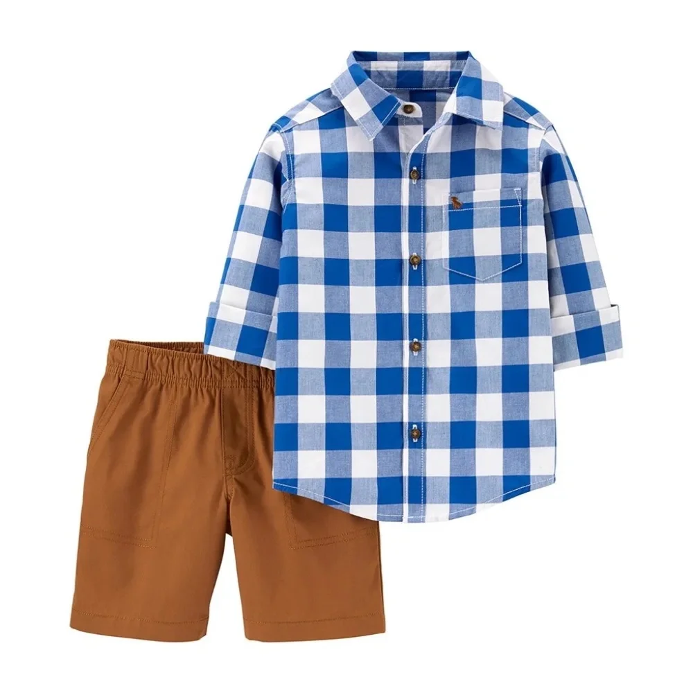 🌺 Carter's 2-Piece Button-Front Top & Canvas Short Set - Toddler Boy